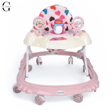 Детские ходунки Bambi M3168 Penguin Бело-Розовый усиленные