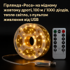 Гирлянда Росса 100 м/1000 Mini-LED, теплый свет, USB + пульт