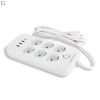 Удлинитель сетевой ТК-5 F06u 3м 6 розеток + 3USB + 1 Type-C, 2500Вт, белый, с защитой и креплением