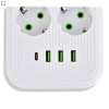 Удлинитель сетевой ТК-5 F06u 3м 6 розеток + 3USB + 1 Type-C, 2500Вт, белый, с защитой и креплением