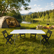Кемпинговый комплект Travel Table Set – складной стол HDPE 180 см и 4 туристических кресел
