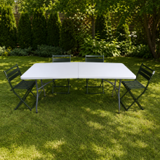 Кемпинговый комплект Travel Table Set – складной стол HDPE 180 см и 4 туристических кресел