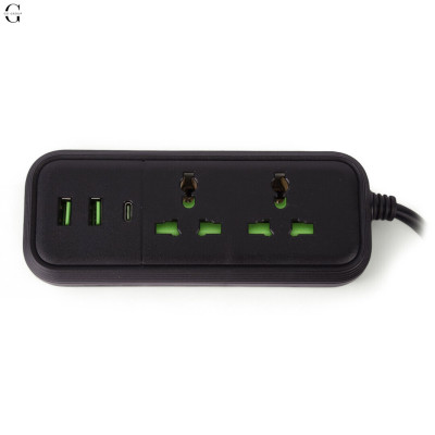 Сетевой фильтр Удлинитель USB Т-56 (2×220В+2×USB+1×Type-C),2m №0