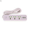 Сетевой фильтр Удлинитель USB Т-58 (3×220В+2×USB+1×Type-C),2m