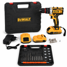Шуруповерт DeWALT 21V Бесщеточный + 2 АКБ 20Ah + Металлический патрон + Набор инструментов