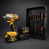 DeWALT гайковерт акумуляторний 36V безщітковий з кейсом, 2×5Ah акумуляторами та набором насадок