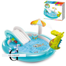 Intex Игровой центр 57165 NP “Аллигатор“ (3) от 2 лет, 160л, распылитель, горка, 201х170х84см, в коробке