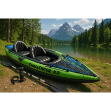 Intex Challenger K2 68306 NP надувна байдарка для двох, 351×76 см, з веслами та ручним насосом