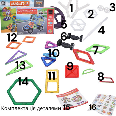 Магнитный конструктор Magical Magnet деталей 122 №4