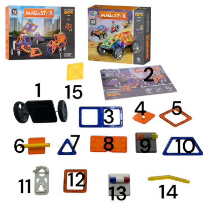 Магнитный конструктор Magical Magnet 74 детали транспорт Magnit/Magical/LIMO TOY №4