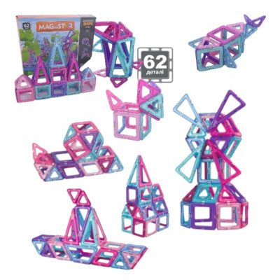 Конструктор LT8003 магнитный, Мельница, кораблик, 62 детали Magnit/Magical/LIMO TOY №0