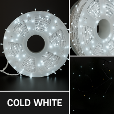 Гірлянда LED 50м 500 LED біла, з контролером, кожен 100-й діод білий