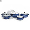 Набор кухонных кастрюль Benson BN-079 Blue, 5 шт с жаропрочными стеклянными крышками