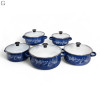 Набор кухонных кастрюль Benson BN-079 Blue, 5 шт с жаропрочными стеклянными крышками