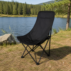     Складне туристичне крісло-павук Compact Outdoor Chair 100 кг з чохлом чорне