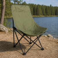     Складне туристичне крісло-павук Compact Outdoor Chair 100 кг з чохлом чорне