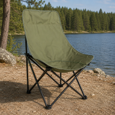     Складне туристичне крісло-павук Compact Outdoor Chair 100 кг з чохлом чорне