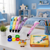 Детская 3D-ручка 3D PEN 2 с цветным пластиком для объемного рисования и развития творческих навыков