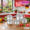 Комплект кастрюль Benson BN-295, 10 предметов, нержавеющая сталь для ежедневного приготовления пищи