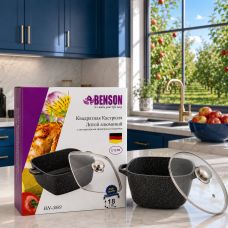 Кастрюля (казан) с мраморным покрытием Benson BN-360 (ёмкость 2.1 л)