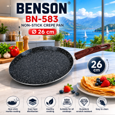 Сковорода блинная с антипригарным гранитным покрытием Benson BN-583 Ø26см