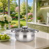 Кастрюля Benson BN-599 6,5 л с крышкой и ручками для ежедневного приготовления блюд
