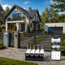 Комплект відеоспостереження 5G KIT WiFi 4CH IP66 з IP-камерами для будинку, гаража та подвір'я