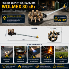 Газовая форсунка, горелка WOLMEX 30 кВт