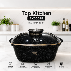 Жаровня Top Kitchen TK00055 24 см литая алюминиевая с крышкой серая