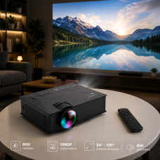 Мультимедийный проектор UNIC UC40 W884 с HDMI, USB, SD и динамиком 8 Вт, черный