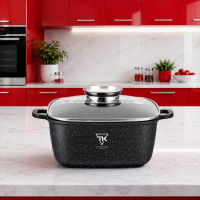 Алюмінієва каструля Top Kitchen TK00056 28 см з антипригарним покриттям і скляною кришкою
