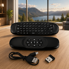 Пульт-аэромышь Air Mouse I8 с двусторонней клавиатурой и USB-приемником для Android TV, Smart TV и медиаплееров