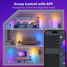 Напольная угловая лампа RGB торшер EL-2187 с пультом управления + приложение 150 см