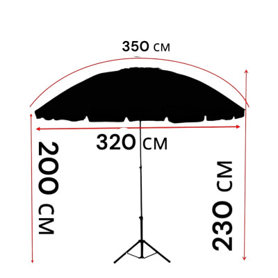 Monsen Premium+ Pro Umbrella – топова професійна торгова парасолька з Туреччини 16 спиць №0