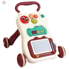 Ходунки-каталка BabyWalker 3 в 1: пианино, шестеренки, доска для рисования.