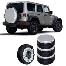 3333 Комплект чехлов для колес Silver "S" 4 шт, для шин R13-R18, водонепроницаемый, с ручками