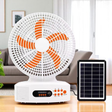 Вентилятор акумуляторний 12″ EP-312 із сонячною панеллю, Bluetooth, FM-радіо та LED-підсвіткою