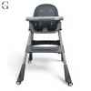 Стільчик для годування BAMBI M 5722 Gray, регульований, знімний столик, 5-точковий ремень, колеса, екошкіра
