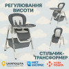 Стільчик для годування (1) м'який чохол PU, 4 колеса, з'ємний столик, кошик, в коробці