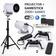 Smart-проектор Android 12, Беспроводная игровая консоль GAME STICK M8 PRO 4K + 2000 игр Wi-Fi