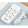 Удлинитель сетевой Тк-7 5 м (6×220В+4×USB+1×Type-C), F06u, 2500Вт, белый, с защитой и креплением