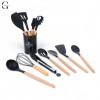 Силіконовий кухонний набір аксесуарів Kitchen stuff 12 предметів BLACK