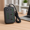 Сетевой фильтр Удлинитель с USB Т-61 (3×220В+3×USB+1×Type-C), , Черный 2m
