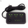 Сетевой фильтр Удлинитель с USB Т-61 (3×220В+3×USB+1×Type-C), , Черный 2m