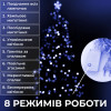 Гирлянда нить 6м на 100 LED лампочек светодиодная черный провод 8 режимов работы