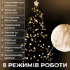 Гирлянда нить 14м на 300 LED лампочек светодиодная черный провод 8 режимов работы Желтый