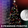 Гирлянда нить 16 м на 400 LED лампочек светодиодная черный провод 8 режимов работы