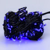 Гирлянда нить 22 м на 500 LED лампочек светодиодная черный провод 8 режимов работы Синий