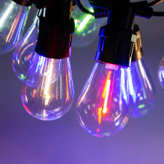 Уличная гирлянда в стиле ретро светодиодная мультиколор S14 на 10 LED ламп длиной 5 метров