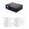 Светодиодный проектор UNIC UC68 BK с Wi-Fi, поддержкой Full HD 1080P и яркостью 1800 лм